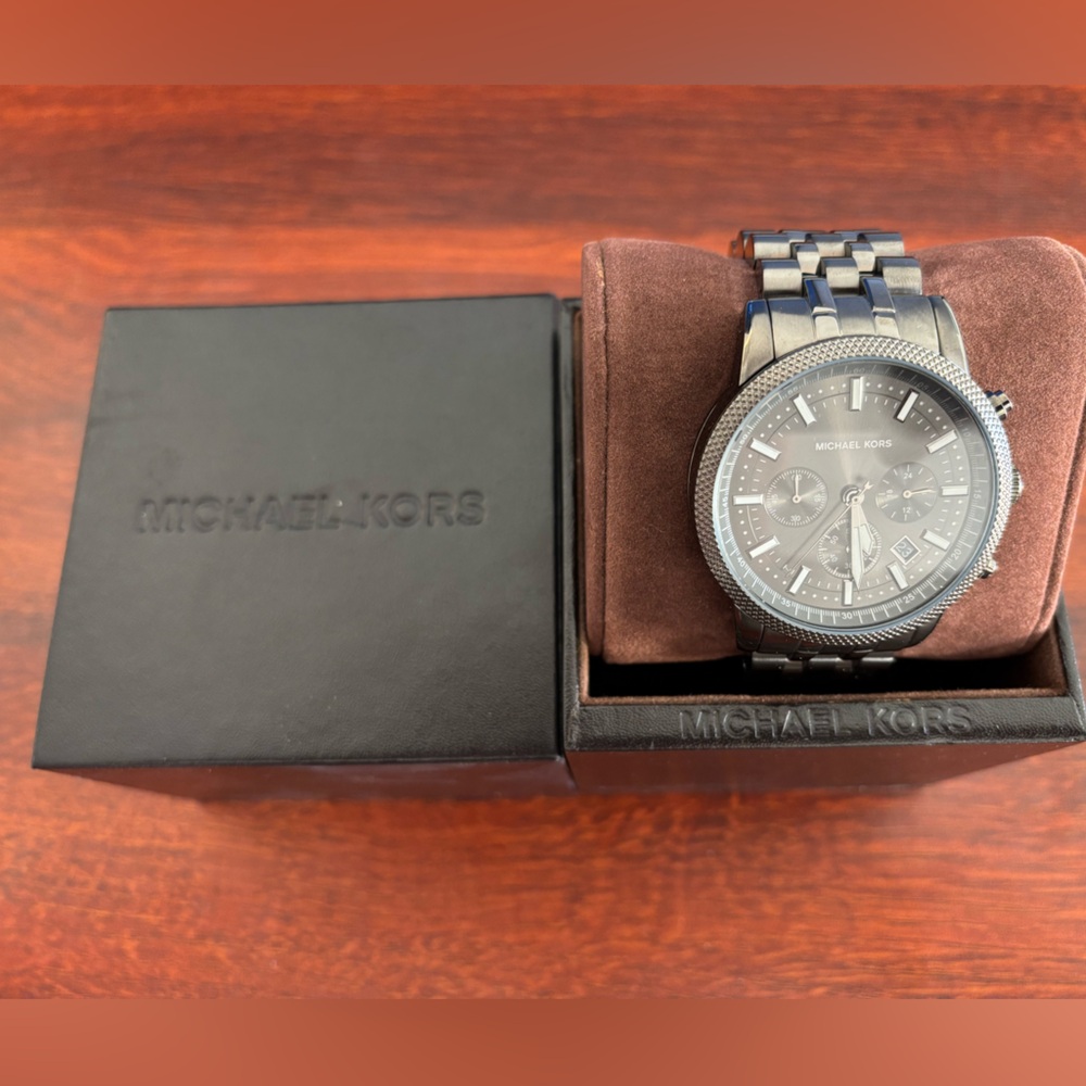Michael Kors Black Scout Chronograph Watch - Picture 2 of 3
